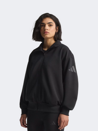 Adidas Soft Lux Loose Full-Zip Women Sportswear Track Top Black