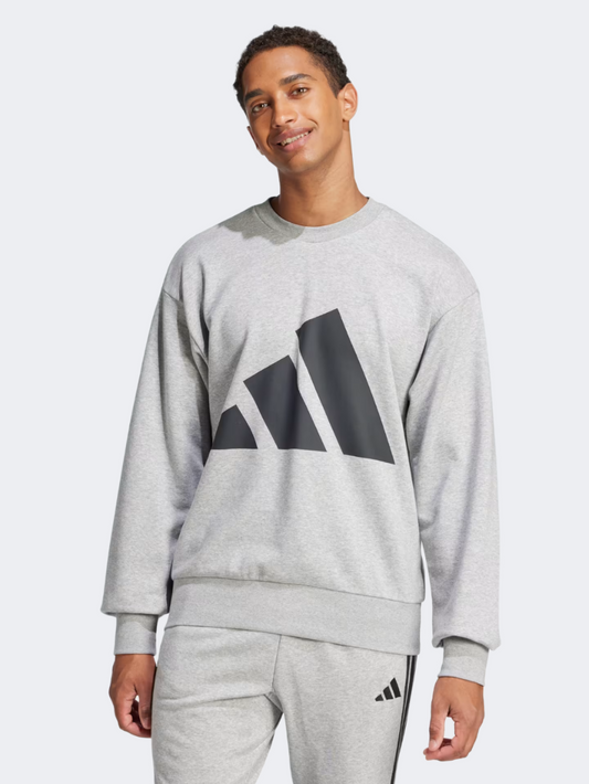 Adidas Essentials Big Logo French Terry Men Sportswear Sweatshirt Grey Heather/Black