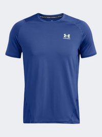 تيشيرت تدريب رجالي Under Armour Heatgear Fitted Graphic أزرق تقني/أخضر