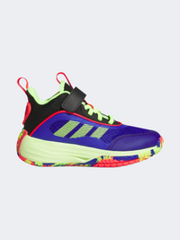 حذاء كرة سلة للأطفال Adidas Own The Game 3 أزرق/ليمون/أسود