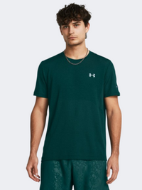 تيشيرت جري رجالي Under Armour Seamless Stride تيل/عاكس