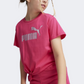 Puma Essential Plus Logo Knotted Girls Lifestyle T-Shirt Garnet Rose