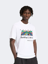 تيشيرت رجالي Originals من Adidas Archive Africa 94 جرافيك باللون الأبيض