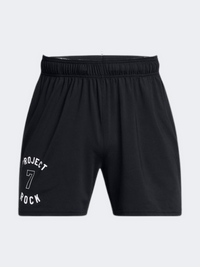 Under Armour شورت تدريب للرجال بروجيكت روك مش بادج أوف أونر أسود/أبيض