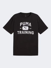 Puma غرافيكس ترين لوجو تيشيرت تدريب رجالي أسود
