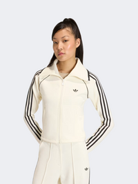تراك توب نسائي ضيق Adidas Slim Fitted Firebird Original أوف وايت