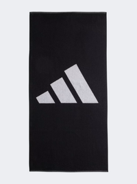 Adidas منشفة تدريب رجالية كبيرة 3 Bar أسود/أبيض