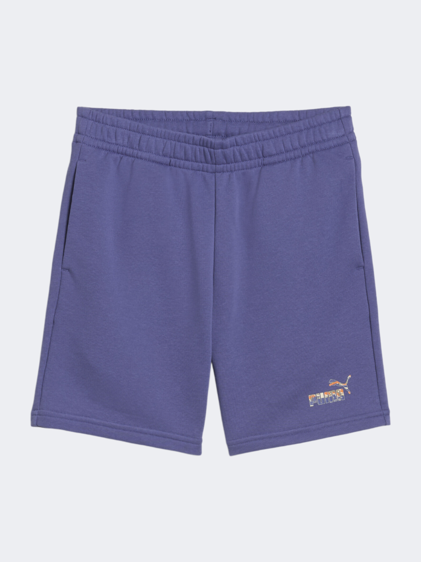Puma Essentials Camo Boys Lifestyle Short Blue