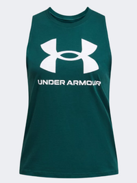 توب نسائي للحياة اليومية Under Armour Rival Live بلون أزرق مخضر/أبيض