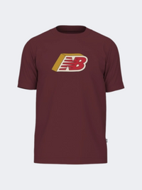 New Balance Cubed Logo تيشيرت رجالي أسلوب حياة مونارك بورغندي