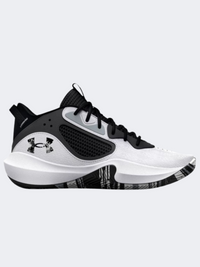 حذاء كرة سلة أولاد Under Armour Lockdown 6 Gs أبيض/أسود