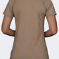 Oil And Gaz Round Neck Women Fitness T-Shirt Beige