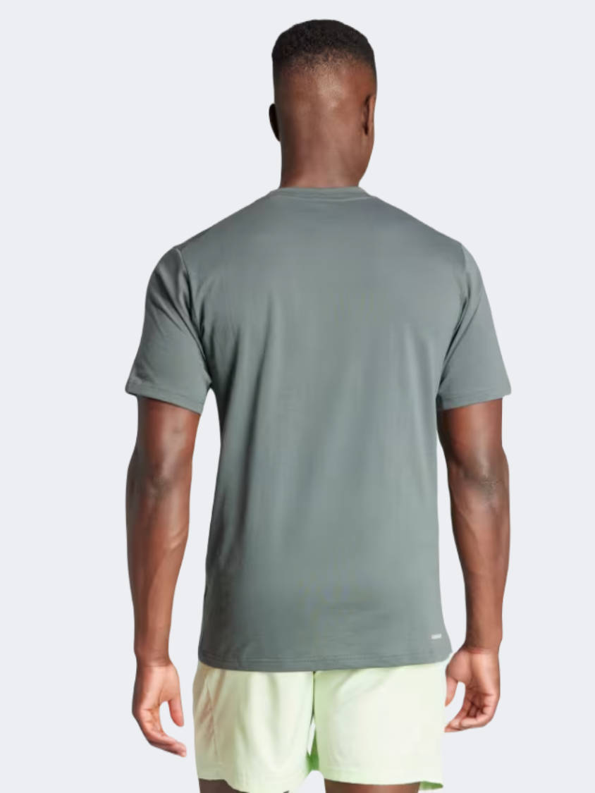 Adidas Essentials Feelready Logo Men Training T-Shirt Ivy/Green Spark