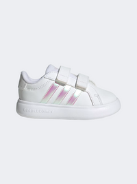 حذاء رياضي للبنات الصغيرات Adidas Grand Court 3 Bubble أبيض/لامع