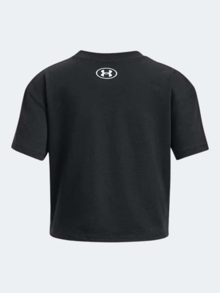 Under Armour Sportstyle Logo Girls Training T-Shirt Black/White