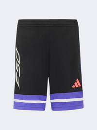 شورت كرة قدم للأولاد من Adidas F50 باللون الأسود/الأرجواني الشمسي