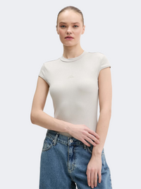 Adidas Essentials Rib Cap Women Sportswear T-Shirt Beige