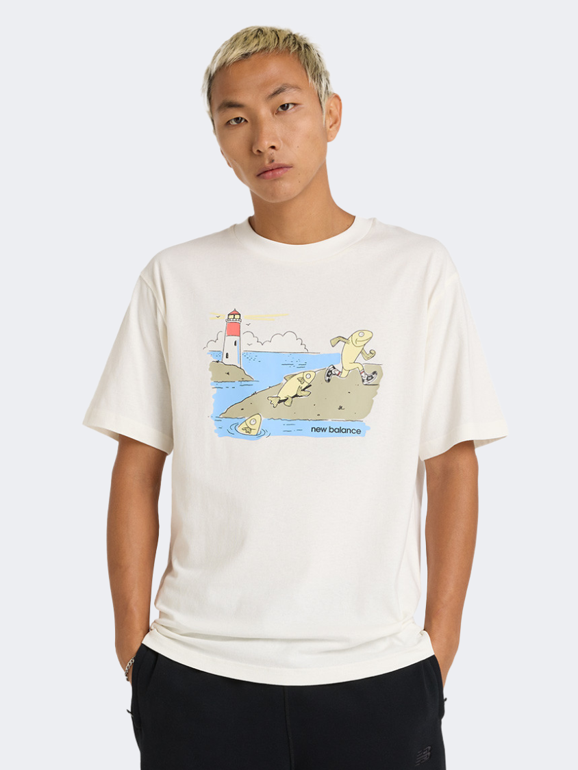 New Balance Athletics Fish Men Lifestyle T-Shirt Sea Salt/Silver