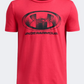 Under Armour Glitch Lockertag Boys Training T-Shirt Lava Red/Black