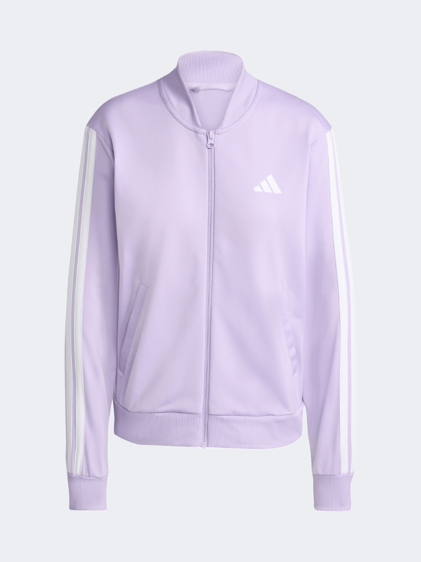 Adidas Essentials 3 Stripes Women Sportswear Tracksuit Power Purple