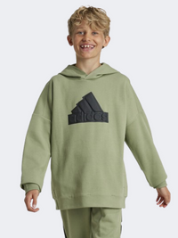 هودي رياضي للأولاد Adidas Future Icons Logo أخضر تينت/أسود