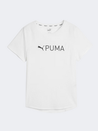 Puma Fit Logo Ultrabreathe تيشيرت تدريب نسائي أبيض/أسود