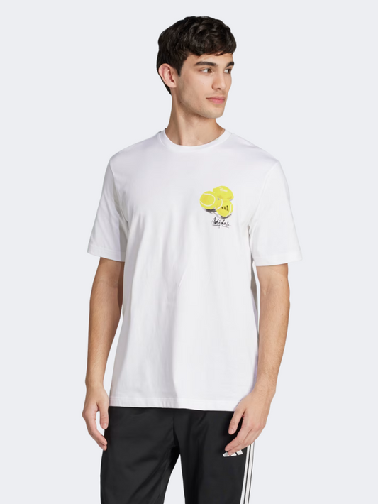 Adidas Lounge Still Life Lemons Graphic Men Sportswear T-Shirt White