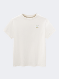 Erke تيشيرت نسائي للحياة اليومية بياقة دائرية أبيض جليدي