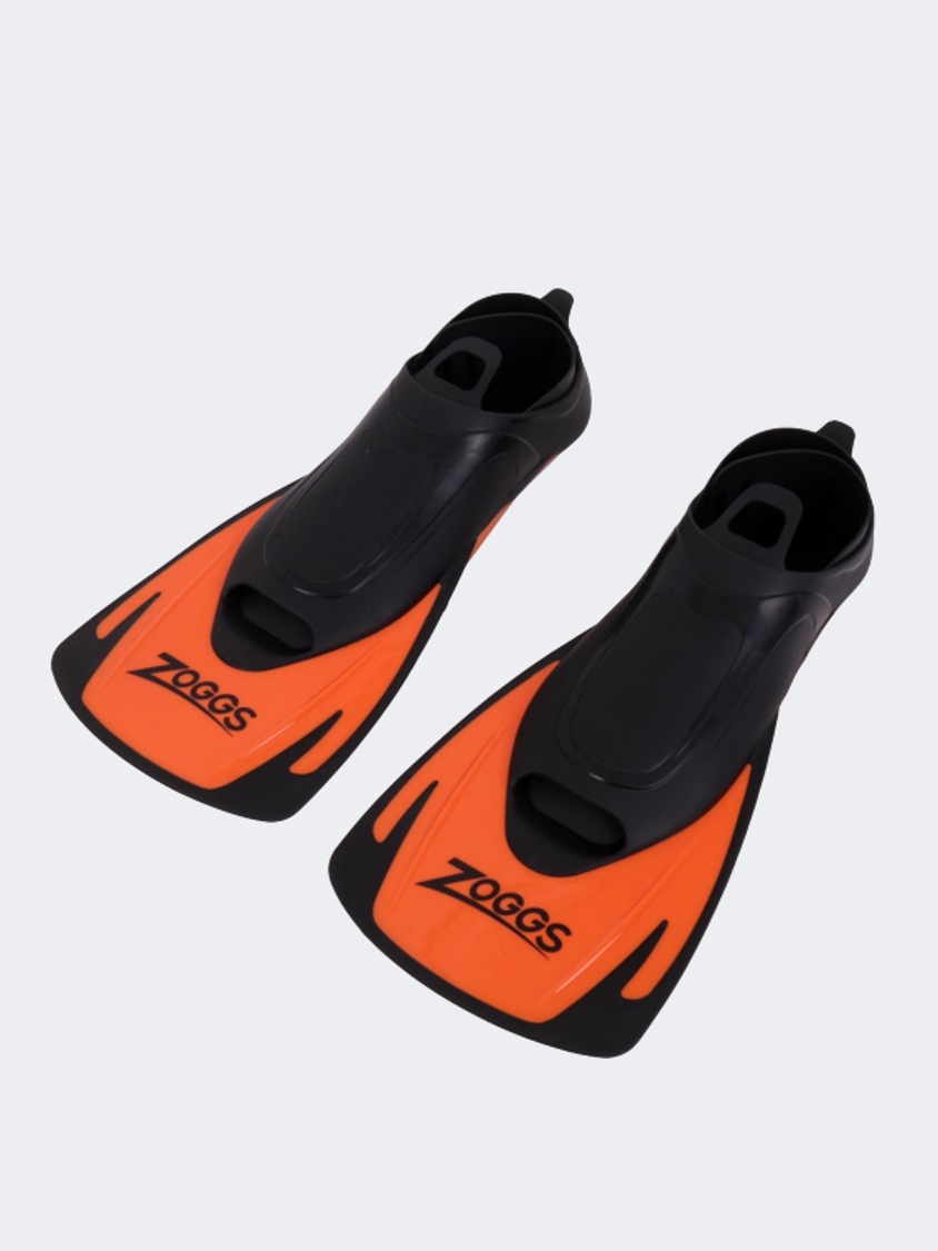زعانف سباحة Zoggs Energy للجنسين باللون الأسود/البرتقالي