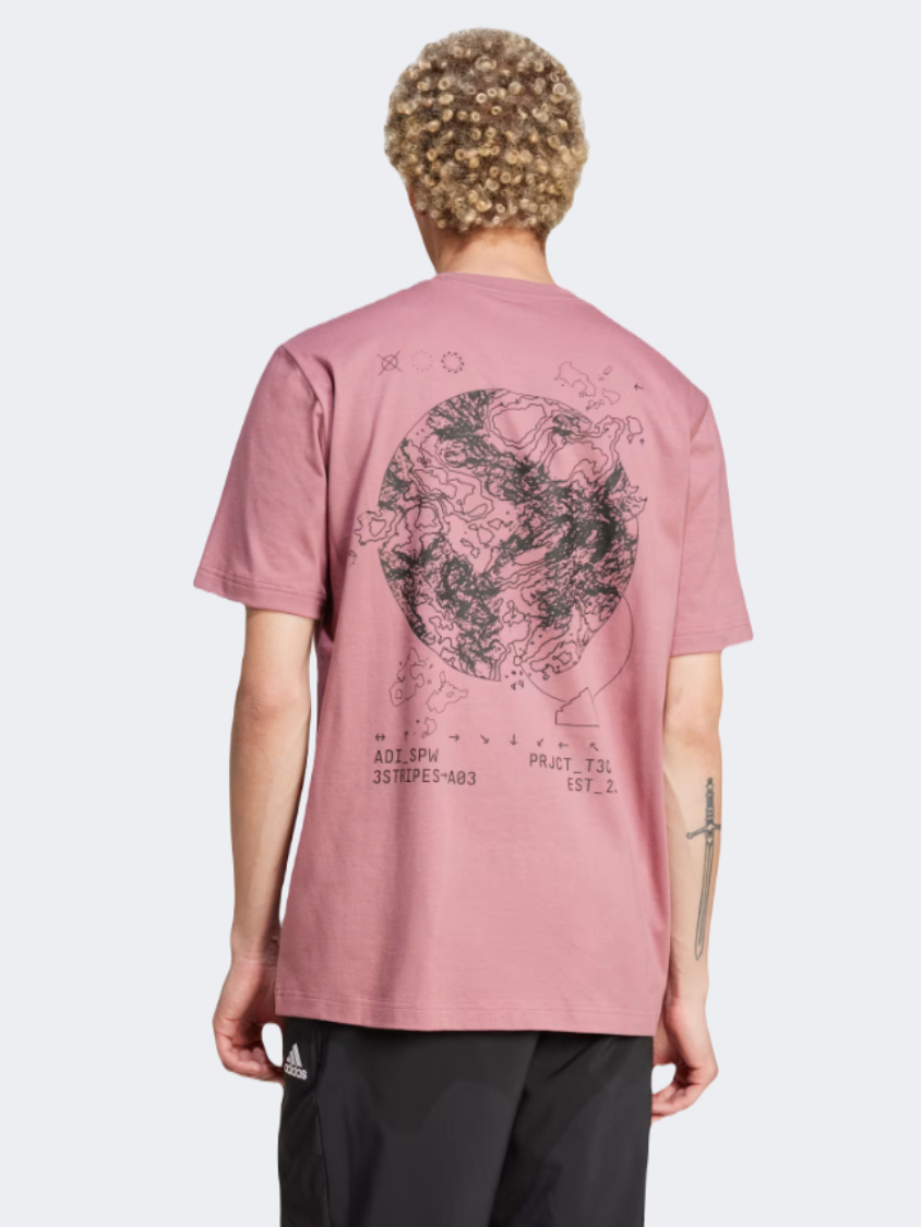 Adidas City Escape Circle Men Sportswear T-Shirt Preloved Crimson