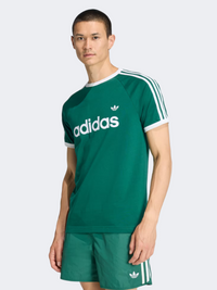 تيشيرت رجالي Adidas 3-Stripes Slim Ringer Original أخضر جامعي