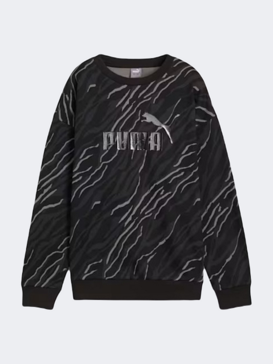 Puma Essential Plus Animal Aop Women Lifestyle Sweatshirt Black/Grey