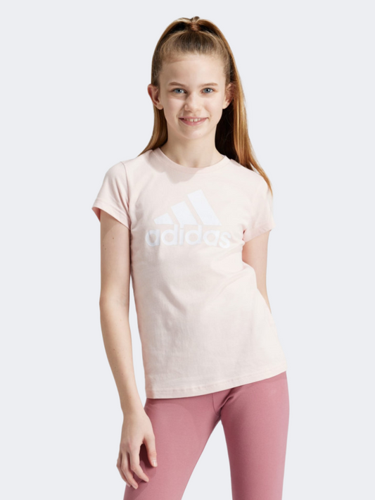 Adidas G Bl T Girls Sportswear T-Shirt Sandy Pink/White
