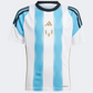 Adidas Messi Kids Football T-Shirt White/Blue Burst