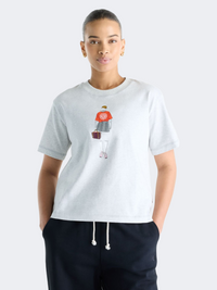New Balance Varsity Scholar Relaxed Hip Women Lifestyle T-Shirt Ash Heather