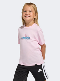 Adidas Summer Adventures Graphic Little-Girls Sportswear T-Shirt Clear Pink