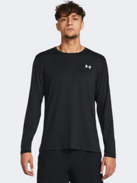 تيشيرت جري بأكمام طويلة رجالي Under Armour Launch أسود/عاكس