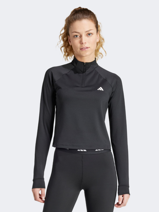 Adidas Train Essentials Minimal Branding 1/4-Zip Women Training Track Top Black