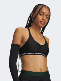 Under Armour حمالة صدر تدريب نسائية Crossback Low Strappy أسود/أبيض