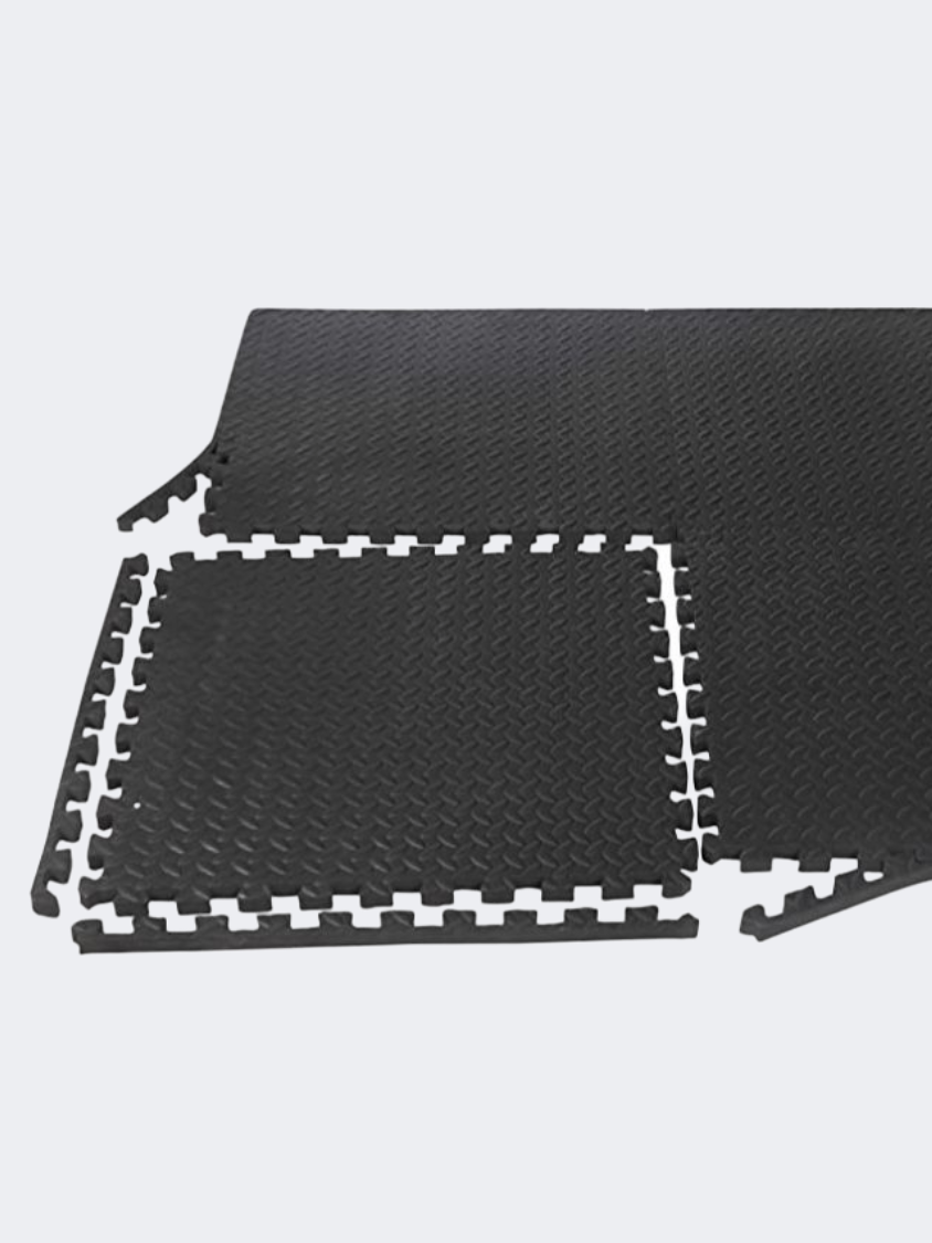 Fitness Factory Eva Mat With 4 Edges 1 M x 1 M x 4 Cm Grey/Black