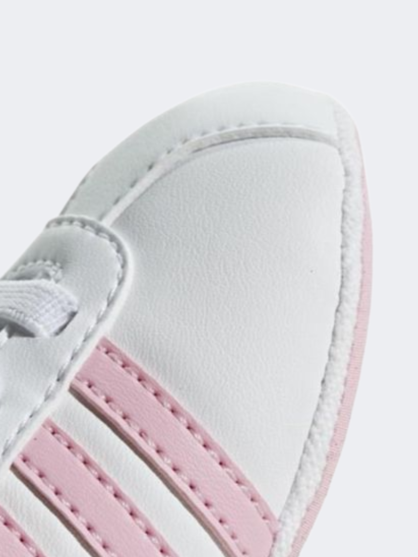 Adidas Vl Court 2.0 Crib Crib-Girls Lifestyle Espadrilles White And Pink F36603
