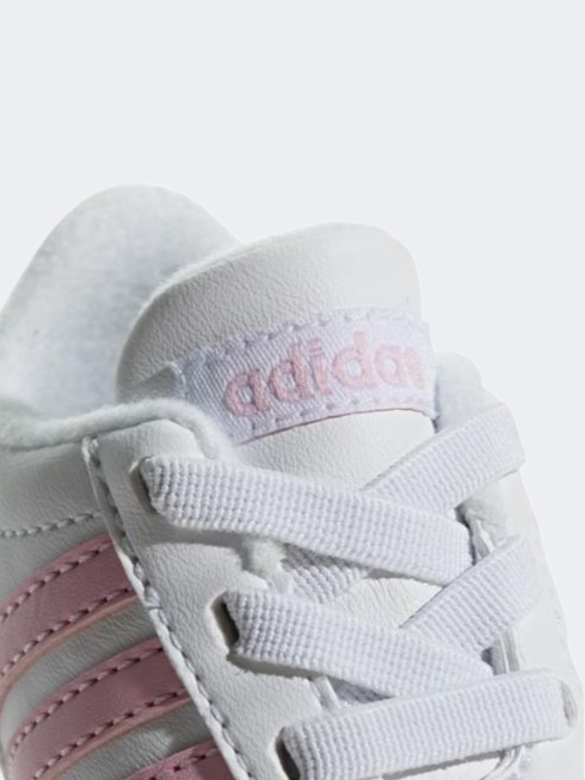 Adidas Vl Court 2.0 Crib Crib-Girls Lifestyle Espadrilles White And Pink F36603