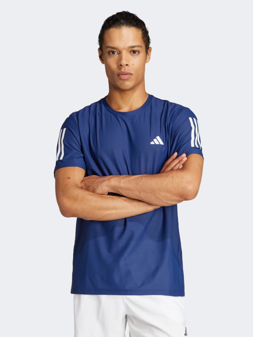 Adidas Own The Run Men Running T-Shirt Dark Blue