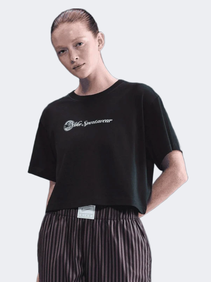 نايك سبورتسوير كاجوال كلوب نساء Lifestyle تي شيرت أسود