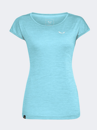 تي شيرت نسائي ساليوي بويز ميلانج دراي للمشي باللون الأزرق إير/ميلانج
