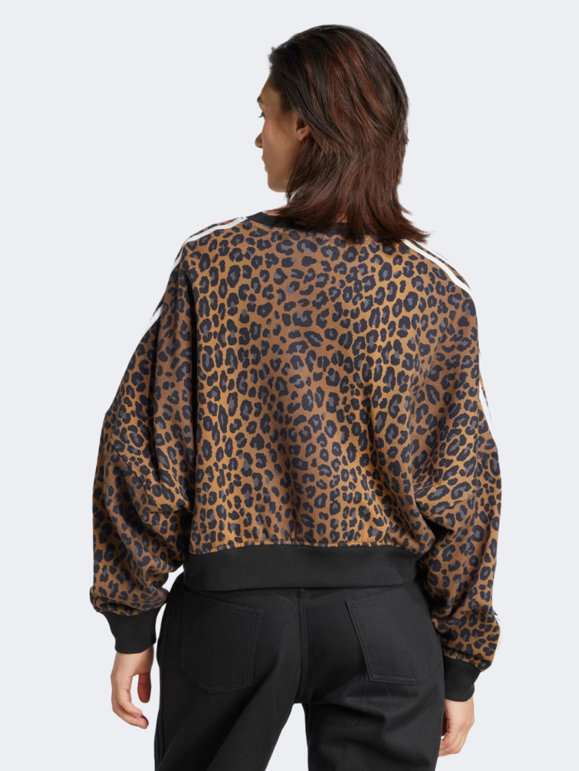 Adidas Leopard Crewneck Women Original Sweatshirt Multicolor