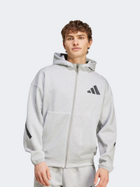 هودي رياضي رجالي من Adidas Z N E بلون رمادي متوسط ميلان