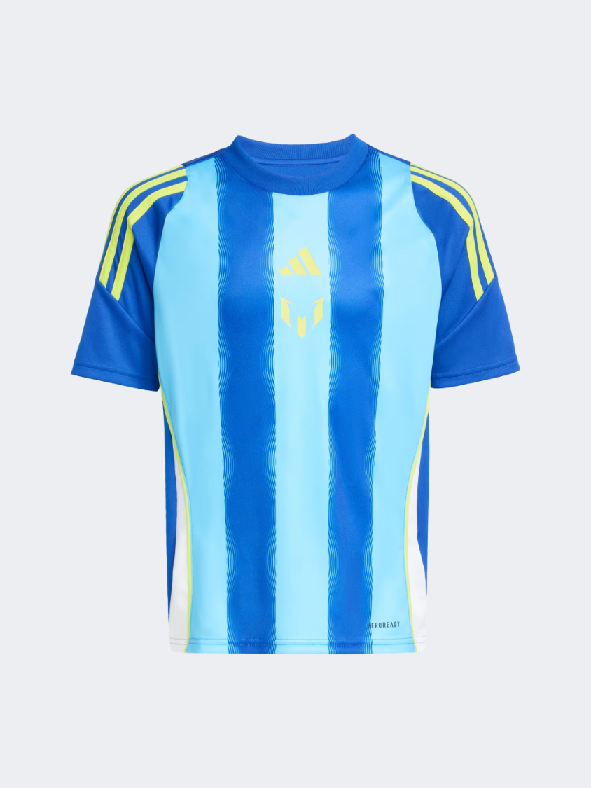 قميص تدريب Adidas ميسي للأطفال - قميص كرة قدم للأولاد أزرق ملكي