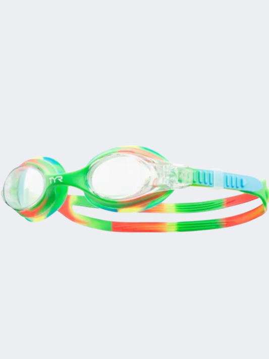Tyr Swimple Tie Dye Kids Swim Goggles Green/Orange/Blue