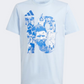 Adidas Messi Graphic Kids Boys Football T-Shirt Blue Dawn